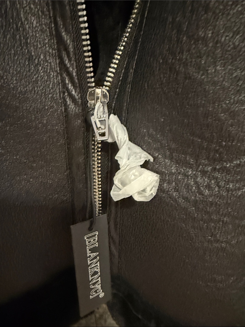 NEW BLANKNYC Vegan Leather Sherpa Oversized Black Vest Buckle Details Moto Sz S - Picture 11 of 12